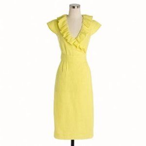 J. Crew Portico yellow linen wrap dress 2